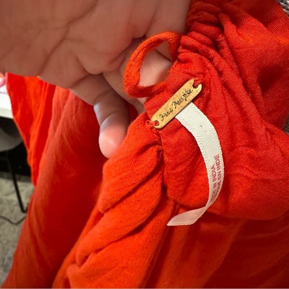 Free People Formentera Long Sleeve Mini Dress Red - Small Oversized - Picture 14 of 16